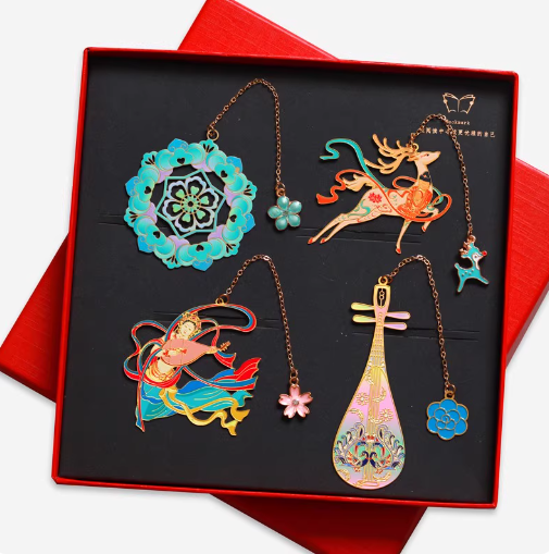 敦煌创意金属书签官方礼品古典中国风精美博物馆儿童小学礼盒套装